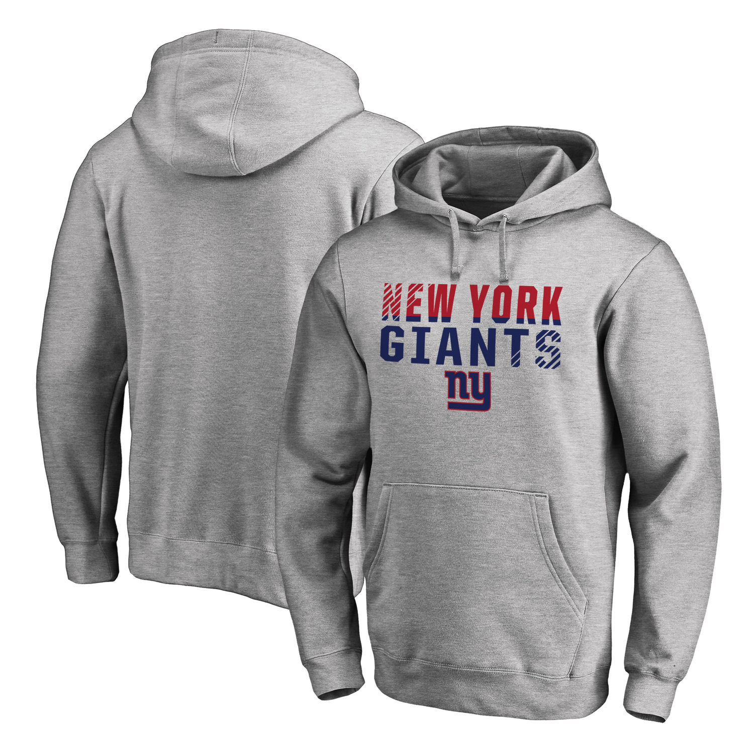 Men's New York Giants NFL Pro Line by Fanatics Branded Ash Iconic Collection Fade Out Pullover Hoodie
