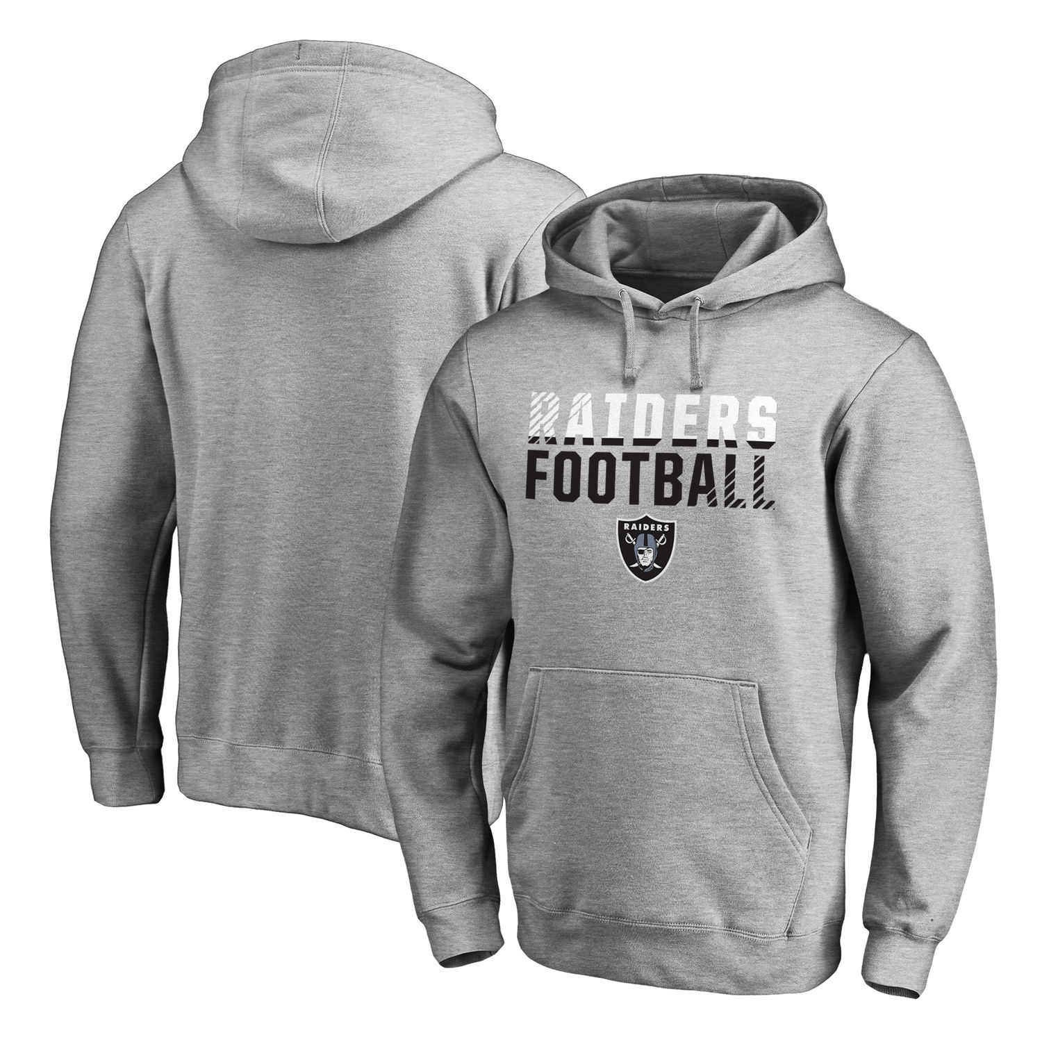Men's Oakland Raiders NFL Pro Line by Fanatics Branded Ash Iconic Collection Fade Out Pullover Hoodie