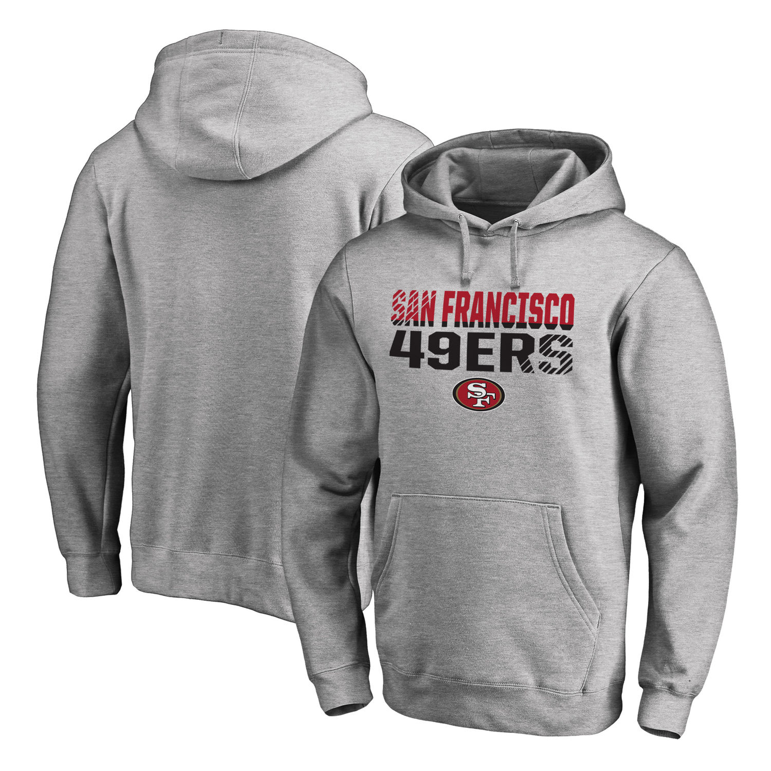 Men's San Francisco 49ers NFL Pro Line by Fanatics Branded Ash Iconic Collection Fade Out Pullover Hoodie