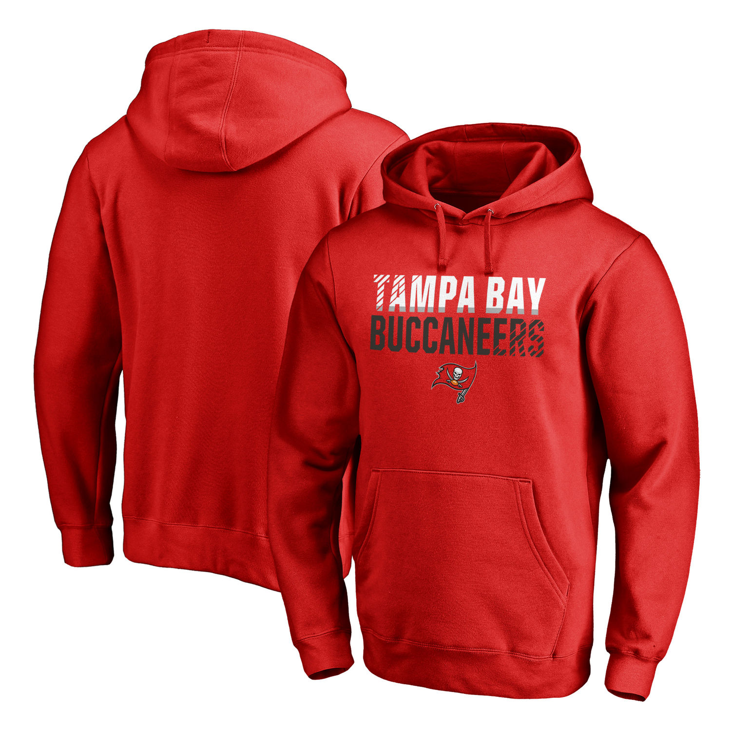 Men's Tampa Bay Buccaneers NFL Pro Line by Fanatics Branded Red Iconic Collection Fade Out Pullover Hoodie