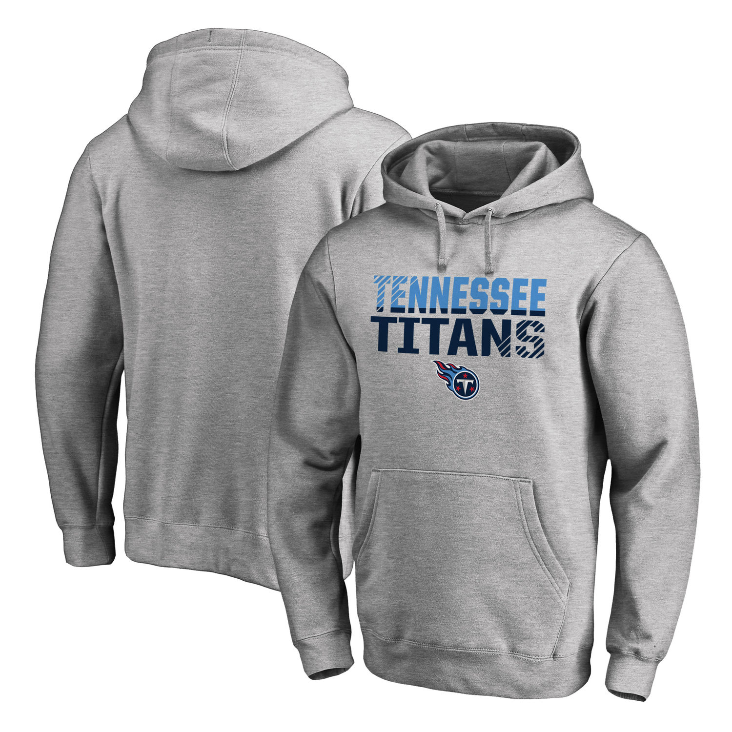 Men's Tennessee Titans NFL Pro Line by Fanatics Branded Ash Iconic Collection Fade Out Pullover Hoodie