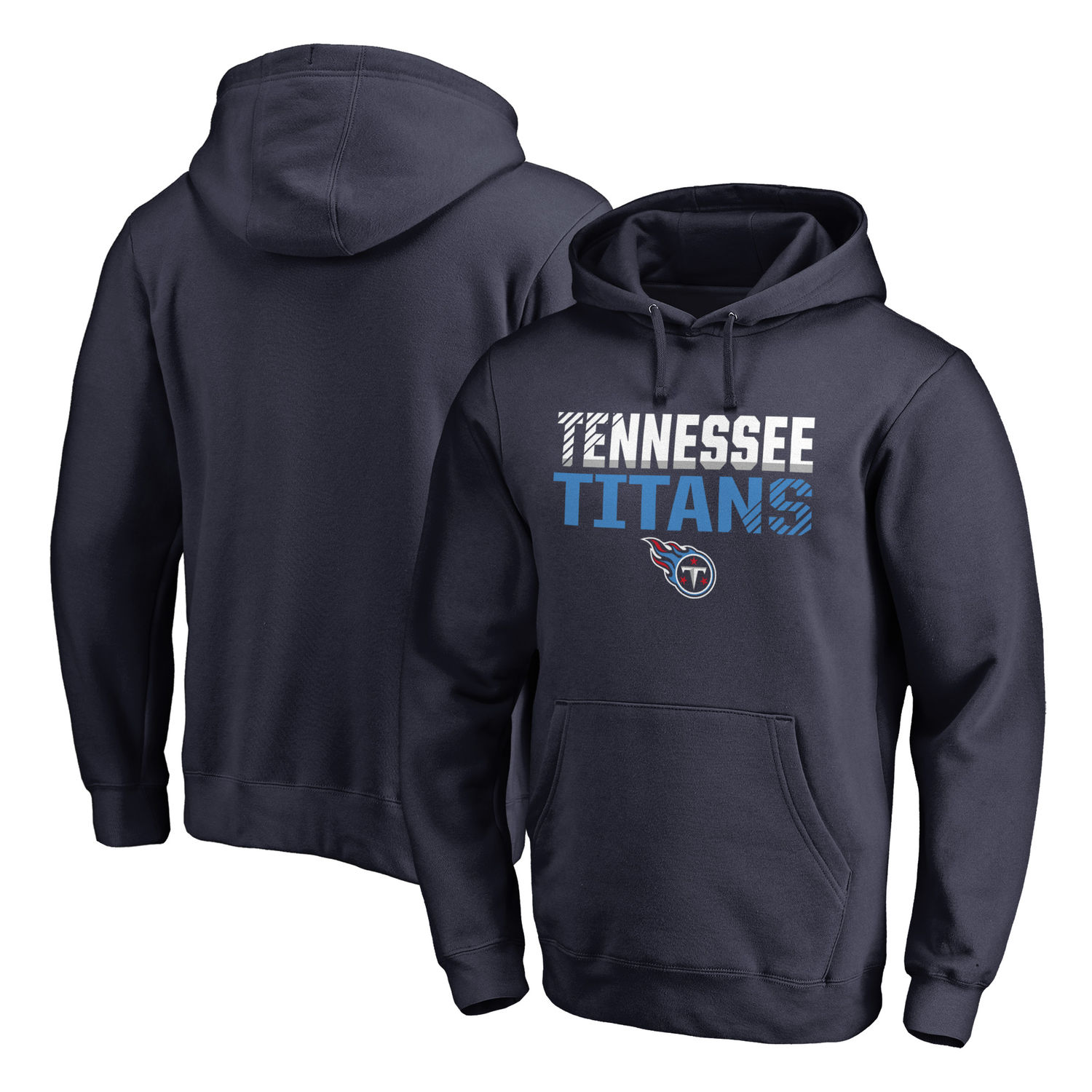 Men's Tennessee Titans NFL Pro Line by Fanatics Branded Navy Iconic Collection Fade Out Pullover Hoodie