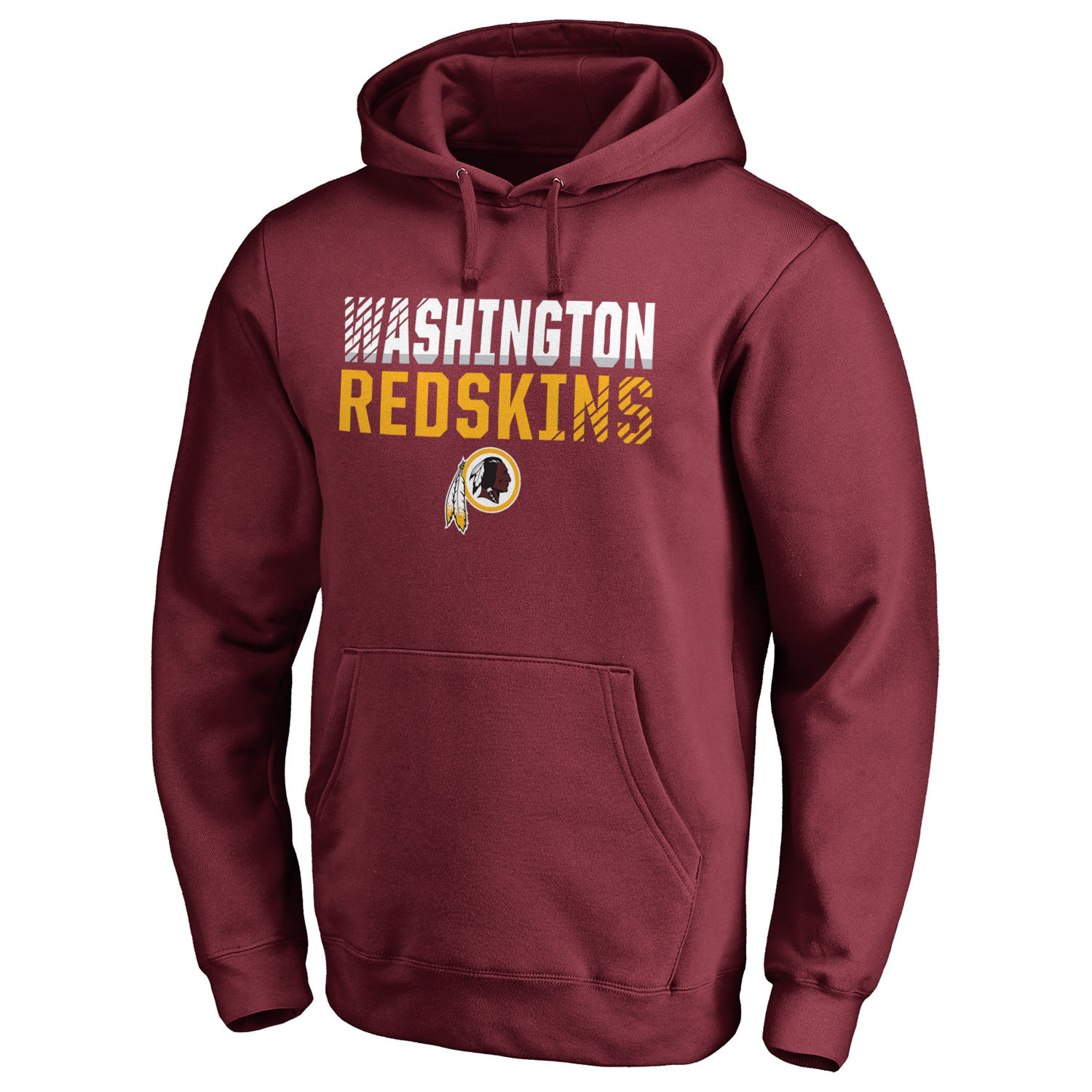 Men's Washington Redskins NFL Pro Line by Fanatics Branded Burgundy Iconic Collection Fade Out Pullover Hoodie