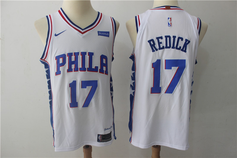 76ers 17 J.J. Redick White Nike Authentic Jersey