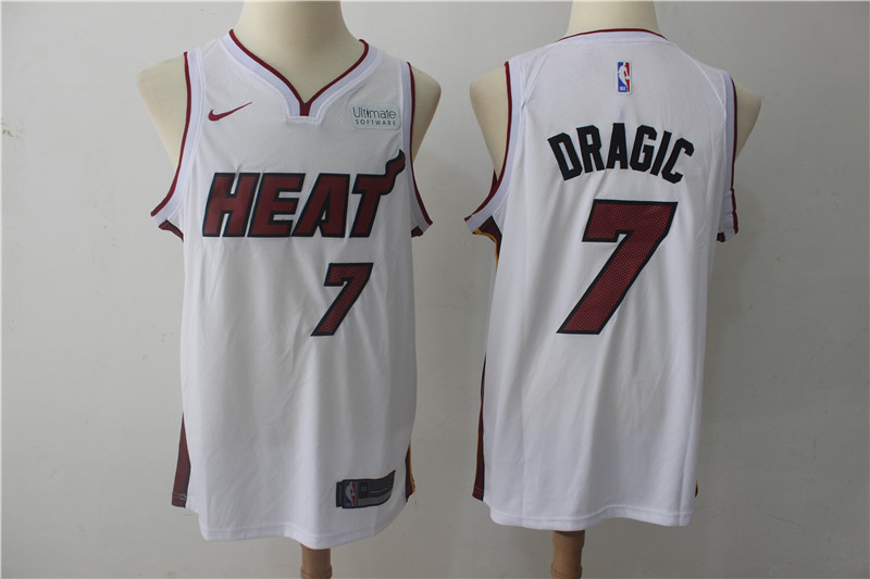 Heat 7 Goran Dragic White Nike Authentic Jersey