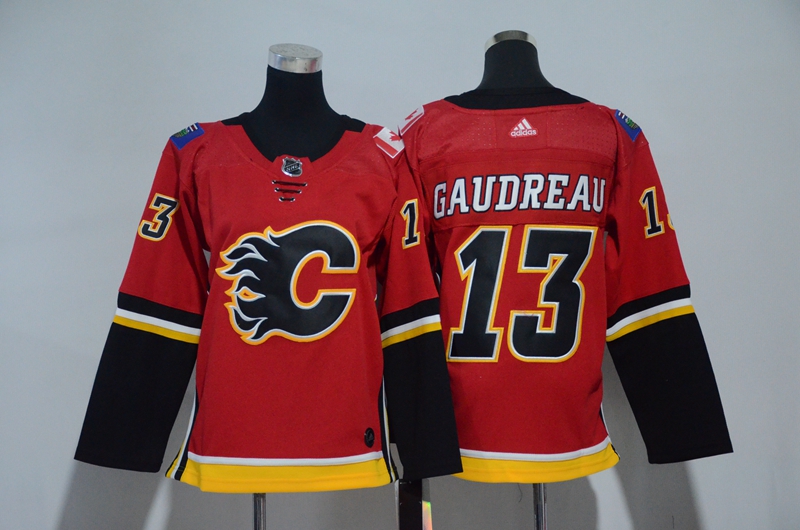 Flames 13 Johnny Gaudreau Red Youth Adidas Jersey
