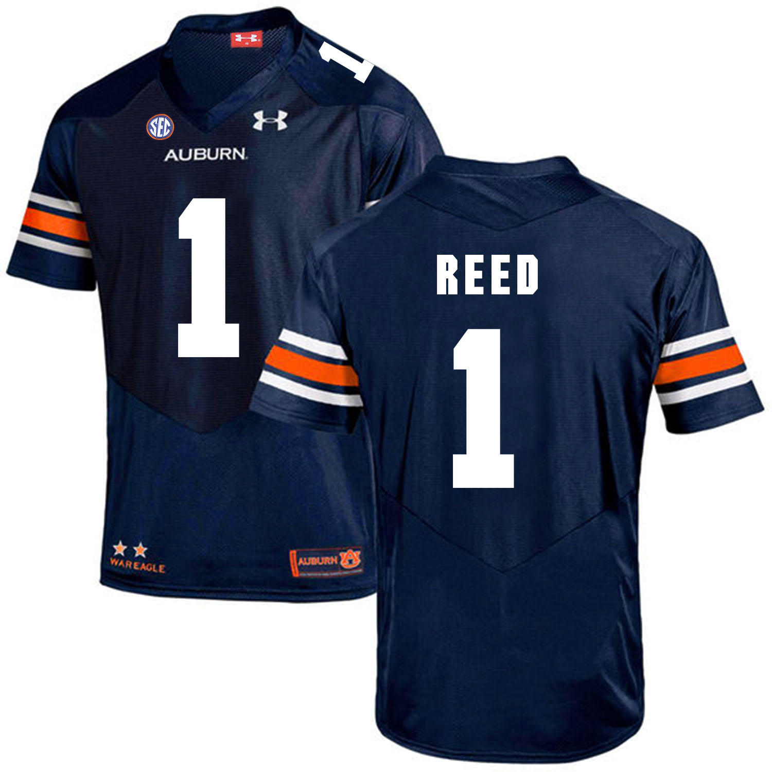 Auburn Tigers 1 Trovon Reed Navy College Football Jersey
