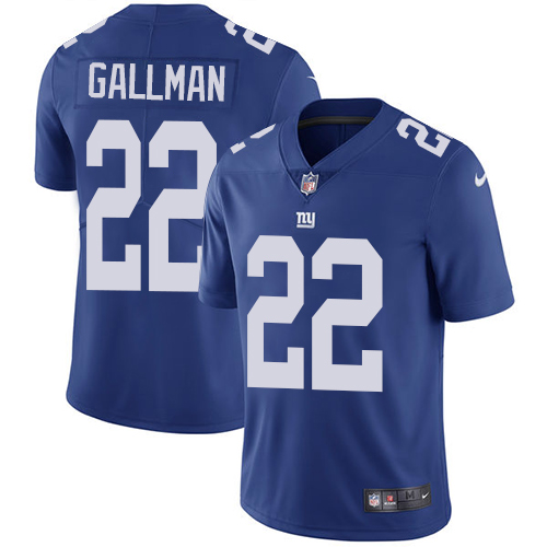 Nike Giants 22 Wayne Gallman Blue Vapor Untouchable Player Limited Jersey