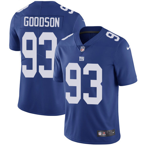 Nike Giants 93 B.J. Goodson Blue Vapor Untouchable Player Limited Jersey