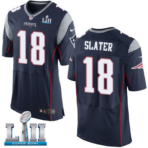 Nike Patriots 18 Matthew Slater Navy 2018 Super Bowl LII Elite Jersey