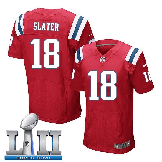 Nike Patriots 18 Matthew Slater Red 2018 Super Bowl LII Elite Jersey