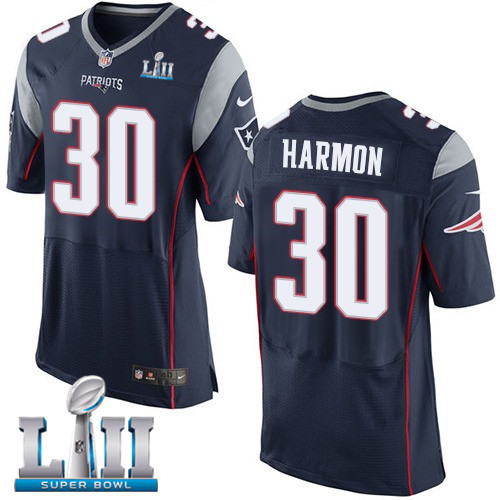 Nike Patriots 30 Duron Harmon Navy 2018 Super Bowl LII Elite Jersey
