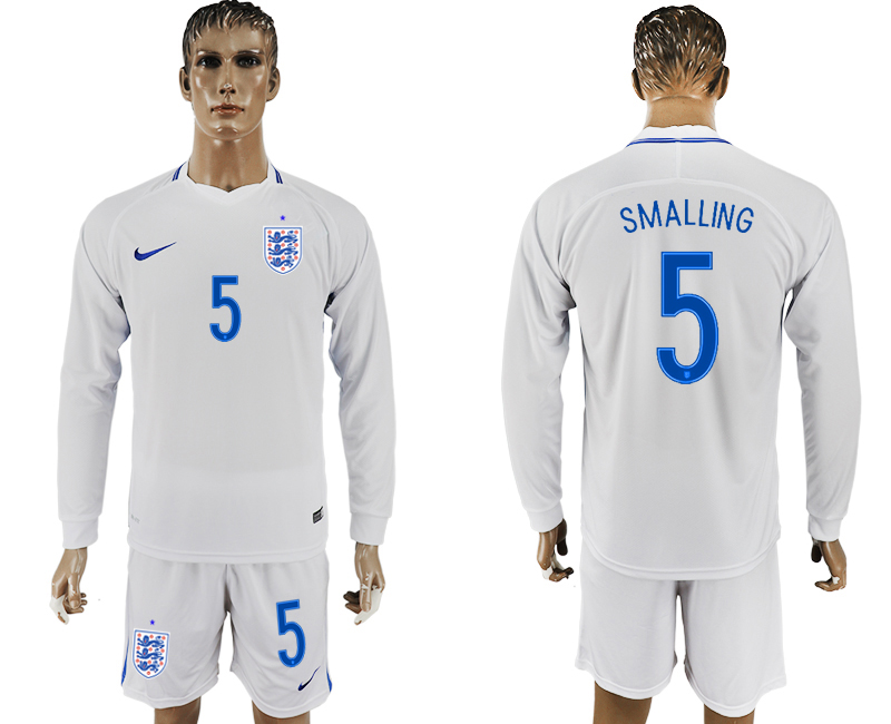 England 5 SMALLING Goalkeeper Home 2018 FIFA World Cup Long Sleeve Soccer Jersey