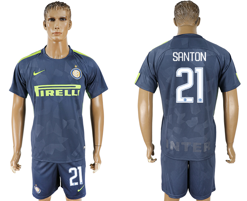 2017-18 Inter Milan 21 SANTON Third Away Soccer Jersey