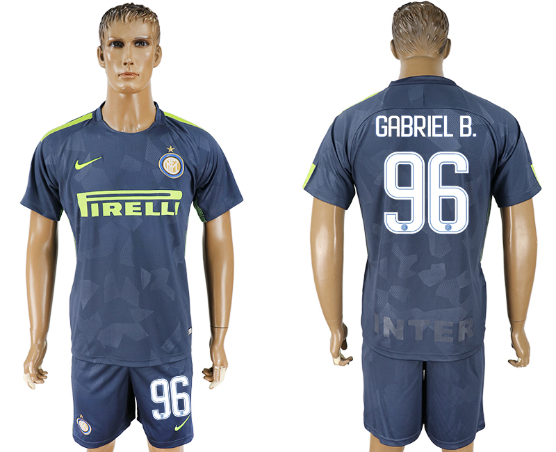2017-18 Inter Milan 96 GABRIEL B. Third Away Soccer Jersey