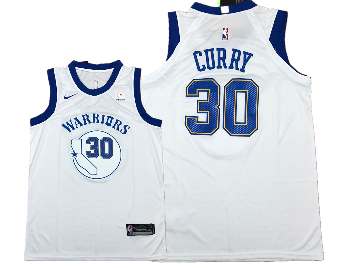 Warriors 30 Stephen Curry White Fashion Current Player Hardwood Classics Nike Authentic Jersey