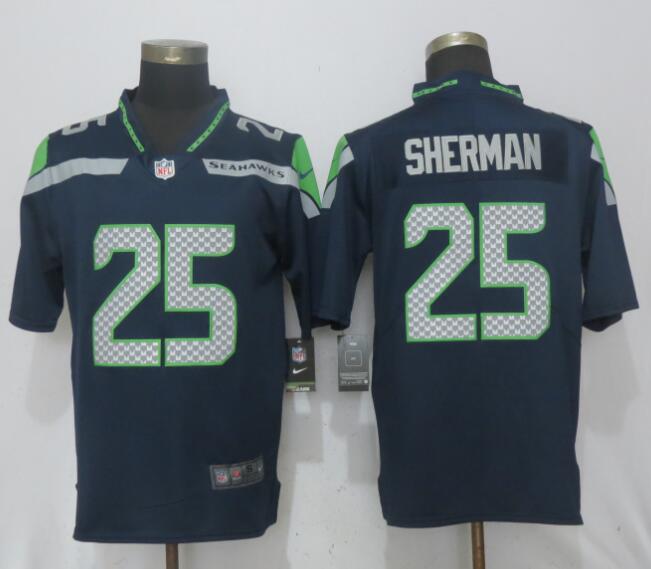 Nike Seahawks 25 Richard Sherman Navy Vapor Untouchable Player Limited Jersey