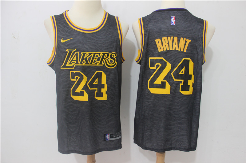 Lakers 24 Kobe Bryant Black Nike City Edition Swingman Jersey