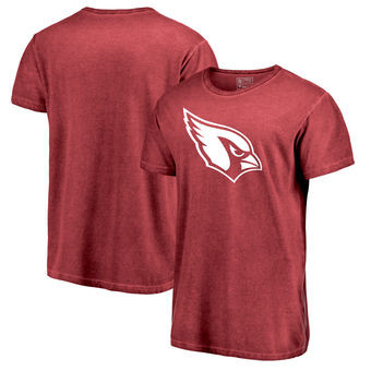 Arizona Cardinals NFL Pro Line by Fanatics Branded White Logo Shadow Washed T Shirt