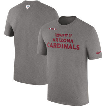 Arizona Cardinals Nike Sideline Property Of Facility T Shirt Heather Gray