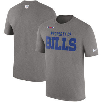 Buffalo Bills Nike Sideline Property Of Facility T Shirt Heather Gray - Click Image to Close