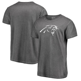 Carolina Panthers NFL Pro Line by Fanatics Branded White Logo Shadow Washed T Shirt