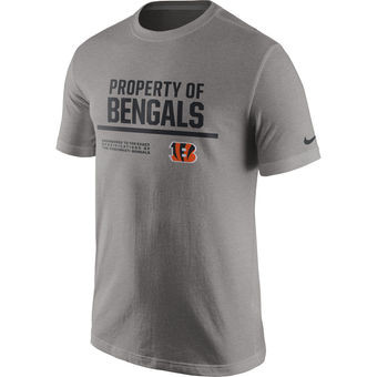 Cincinnati Bengals Nike Property Of T Shirt Heathered Gray