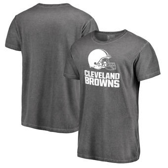 Cleveland Browns NFL Pro Line by Fanatics Branded White Logo Shadow Washed T Shirt