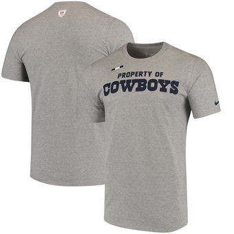 Dallas Cowboys Nike Sideline Property Of Facility T Shirt Heathered Gray