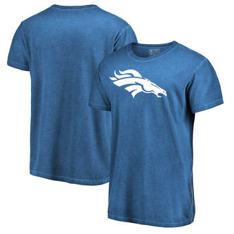 Denver Broncos NFL Pro Line by Fanatics Branded White Logo Shadow Washed T Shirt