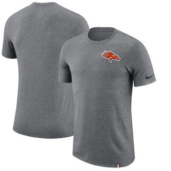Denver Broncos Nike Marled Patch T Shirt Heathered Gray - Click Image to Close