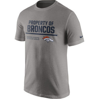 Denver Broncos Nike Property Of T Shirt Heathered Gray