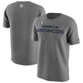 Denver Broncos Nike Sideline Property Of Facility T Shirt Heathered Gray