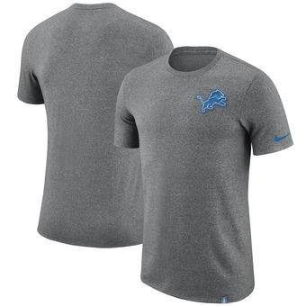 Detroit Lions Nike Marled Patch T Shirt Heathered Gray