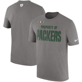Green Bay Packers Nike Sideline Property Of Facility T Shirt Heather Gray Green Bay Packers Nike Sideline Property Of Facility T Shirt Heather Gray