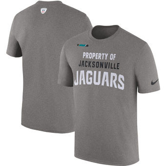 Jacksonville Jaguars Nike Sideline Property Of Facility T Shirt Heather Gray - Click Image to Close