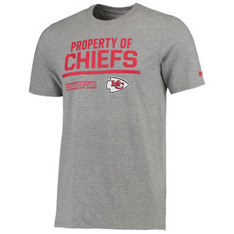 Kansas City Chiefs Nike Property Of T Shirt Heathered Gray