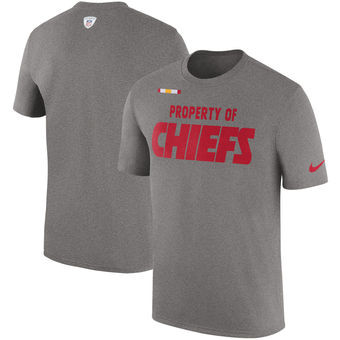 Kansas City Chiefs Nike Sideline Property Of Facility T Shirt Heather Gray