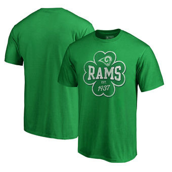 Los Angeles Rams NFL Pro Line by Fanatics Branded St. Patrick's Day Emerald Isle Big and Tall T Shirt Green