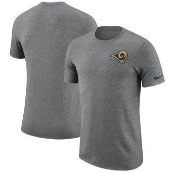 Los Angeles Rams Nike Marled Patch T Shirt Heathered Gray Los Angeles Rams Nike Marled Patch T Shirt Heathered Gray