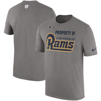 Los Angeles Rams Nike Sideline Property Of Facility T Shirt Heather Gray Los Angeles Rams Nike Sideline Property Of Facility T Shirt Heather Gray