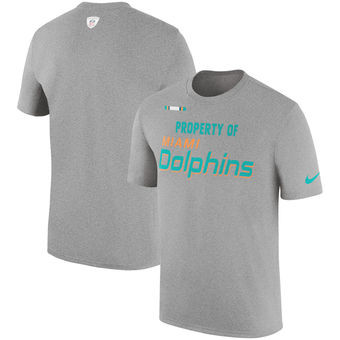 Miami Dolphins Nike Sideline Property Of Facility T Shirt Heather Gray