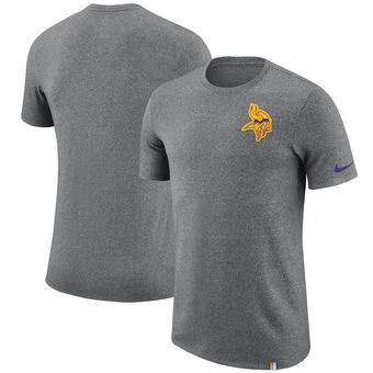 Minnesota Vikings Nike Marled Patch T Shirt Heathered Gray