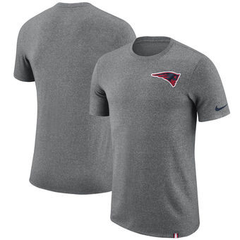 New England Patriots Nike Marled Patch T Shirt Heathered Gray