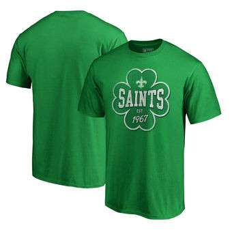 New Orleans Saints NFL Pro Line by Fanatics Branded St. Patrick's Day Emerald Isle Big and Tall T Shirt Green