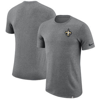New Orleans Saints Nike Marled Patch T Shirt Heathered Gray