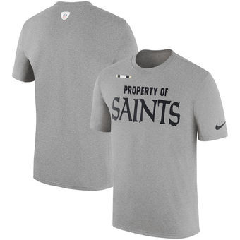 New Orleans Saints Nike Sideline Property Of Facility T Shirt Heather Gray