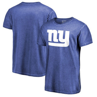 New York Giants NFL Pro Line by Fanatics Branded White Logo Shadow Washed T Shirt