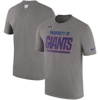 New York Giants Nike Sideline Property Of Facility T Shirt Heather Gray