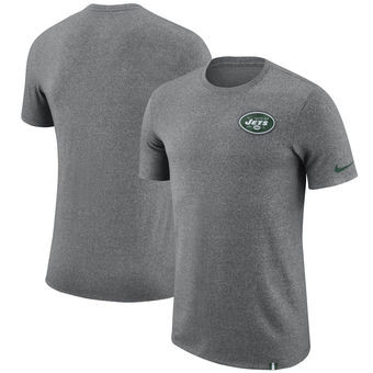 New York Jets Nike Marled Patch T Shirt Heathered Gray